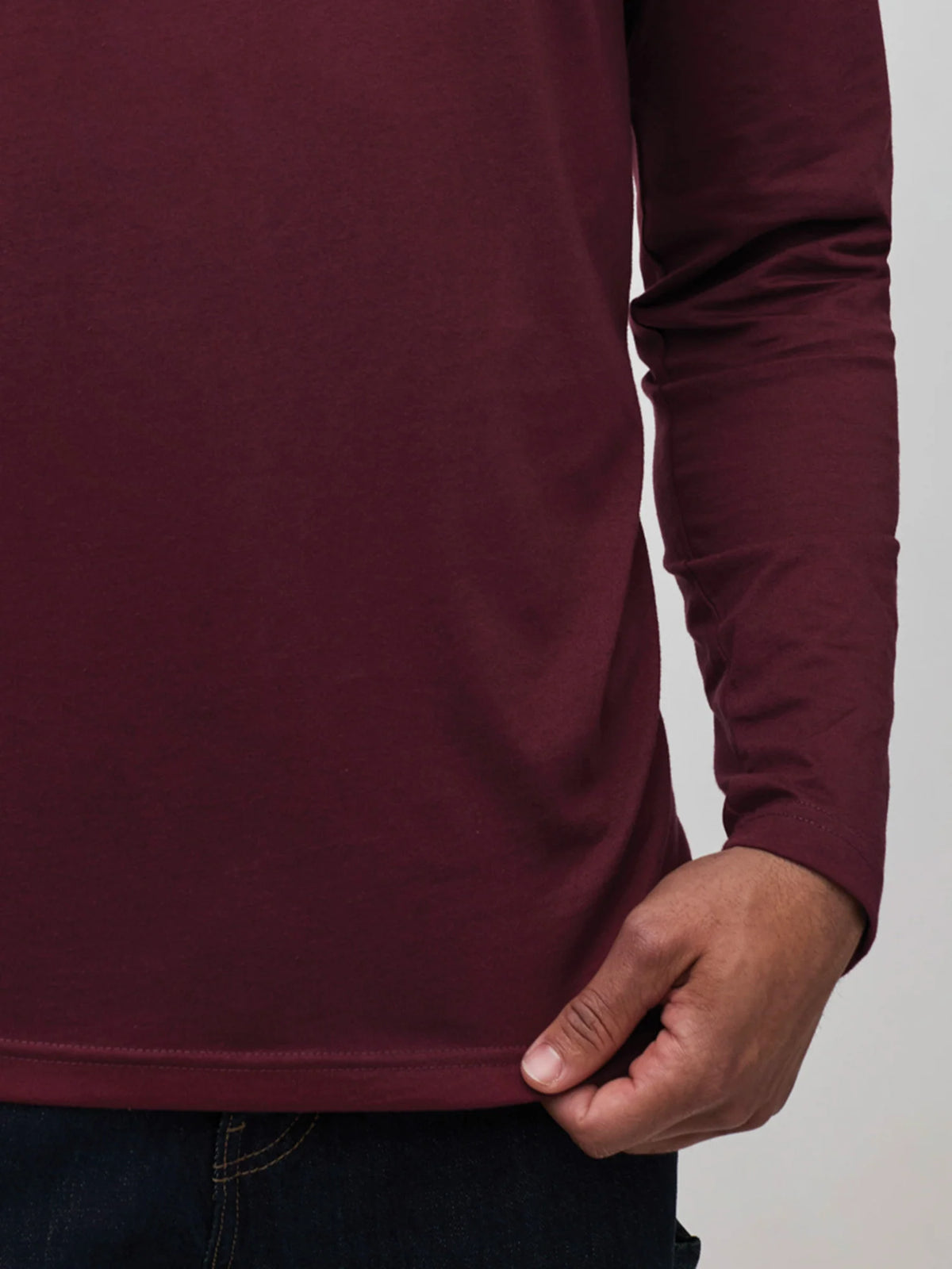Burgundy Long Sleeve Crew Neck